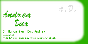 andrea dux business card